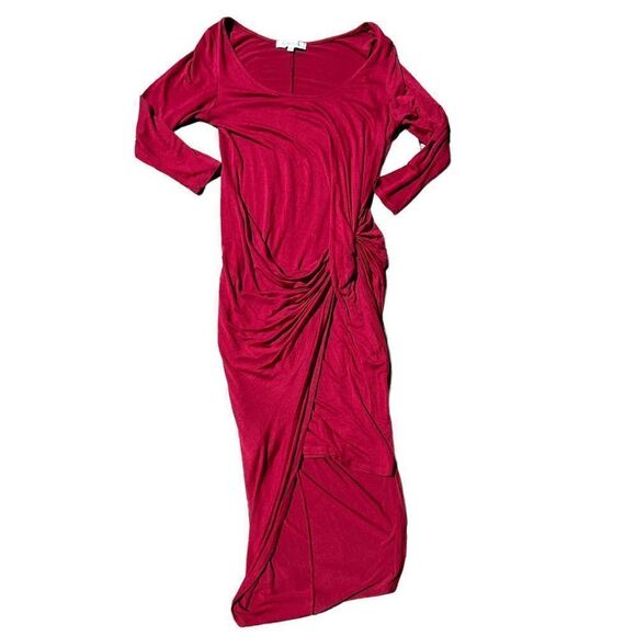 THE VANITY ROOM Deep Red Dress W/ Tie Accent Size Medium - Picture 1 of 4